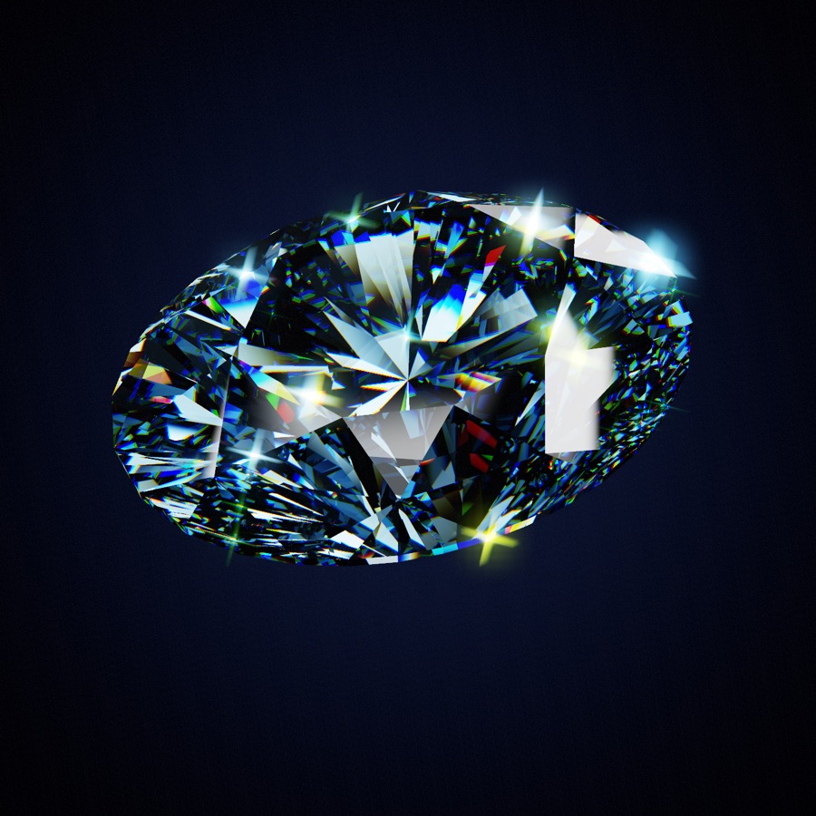 Midnight Blue, a blue oval diamond